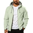 thumbnail image 5 of Jessboyy Jackets for Men with Hood Fall Winter Hiking Climbing Outdoor Jacket Trendy Pockets Hooded Midweight Windbreaker Green,XXXL, 5 of 9