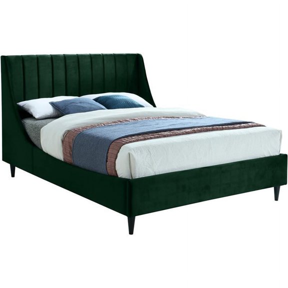 Meridian Furniture Eva Green Velvet Upholstered King Bed