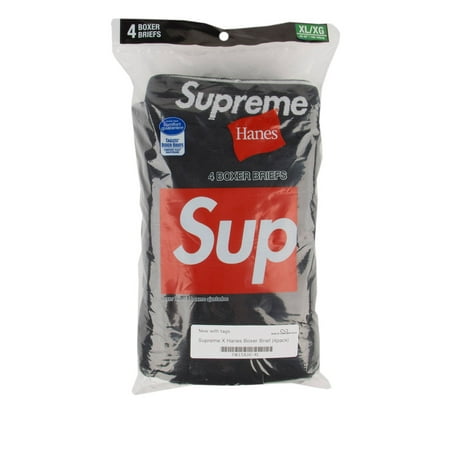 Supreme - Supreme Mens X Hanes Boxer Brief (4pack) Black - Walmart.com
