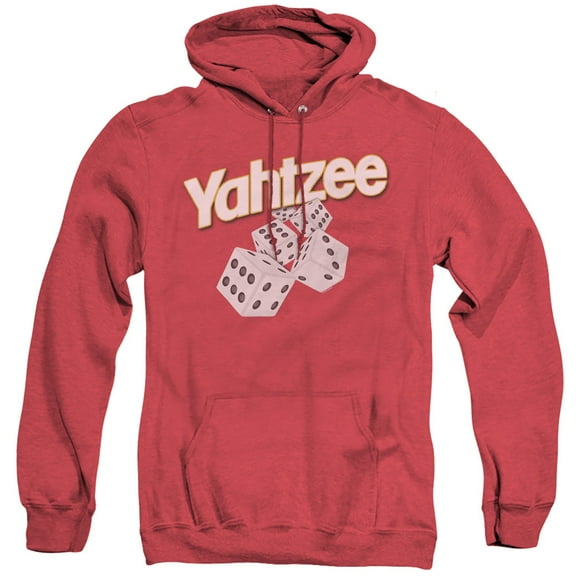 Yahtzee Tumbling Dice Adult Heather Hoodie Sweatshirt Red