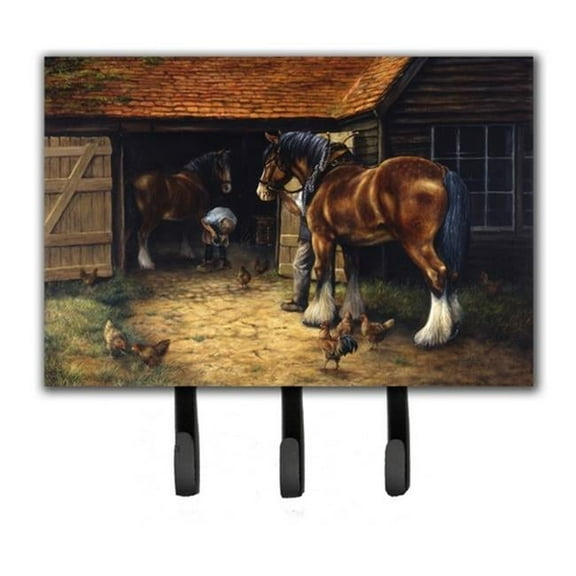 Horse & the Blacksmith by Daphne Baxter Leash or Key Holder