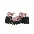 thumbnail image 5 of Y2K Slope Heel Thick Bottom Women's Punk Gothic Fashion Sandals Casual Comfortable Cross Chain Platform Shoes, 5 of 5