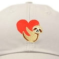 thumbnail image 2 of DALIX Heart Cute Sloth Hat Womens Embroidered Baseball Cap in Beige, 2 of 6