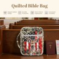 thumbnail image 6 of Xoenoiee Deer Camo American Flag Print Bible Cover for Women, Large Quilted Case with Handle, Multifunction Bible Bag Carrying Case Study Supplies Accessories, Christian Gift for Women Men, 6 of 7