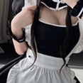 thumbnail image 4 of Disfraz de mucama para mujer, ropa de cosplay, vestido de manga corta, ropa de cosplay, vestido de poliéster para mujer, 4 of 7