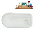 thumbnail image 6 of 59" Streamline B-444-186-GLD Soaking Freestanding Tub and Tray With Internal Drain in Polished Gold, 6 of 10