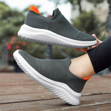 eczipvz Women Shoes Women s Round Comfortable Casual Knitted Loafers Breathable Lightweight Slip on Walking Shoes