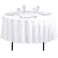 thumbnail image 1 of Ltc Linens Nappe Ronde de 90 Pouces Blanche pour Table Ronde - Nappe Résistante aux Taches et aux Plis - Nappe en Polyester Lavable pour Mariage et Fête, 1 of 4