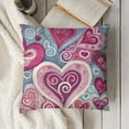 thumbnail image 3 of nygtbtfer Outdoor Throw Pillow Cover Pink Love Heart Waterproof Cushion Pack Romantic Theme Swirling Stripe Pillow Cases Home Decoration for Patio Garden Couch Sofa, 3 of 5