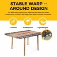 thumbnail image 4 of Grey Plaid Christmas Table Cloths for 5 Foot Rectangle Tables, Xmas Snowflake Botanical Poinsettia Wooden Patio Waterproof Elastic Fitted Tablecloths, Washable Rectangular Table Cover for Camping, 4 of 8