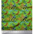 thumbnail image 1 of Soimoi Green polyester Crepe Fabric Colorful Butterfly Print Sewing Fabric Yard 42 Inch Wide, 1 of 5