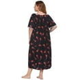 thumbnail image 2 of Women's Plus Size Nightgowns Floral Printed Long Sleepdress Lace Trimmed Neckline Nightshirts Soft Nightgowns Comfy Short Sleeve Ladies Sleepwear Gown, 2 of 6