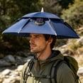 thumbnail image 5 of Solar Powered Fan Umbrella Hat 31.5in UPF 50+ Dual Cooling Hands Free Outdoor Sun Protection Hat for Fishing Golf Camping(Navy,One Size), 5 of 8