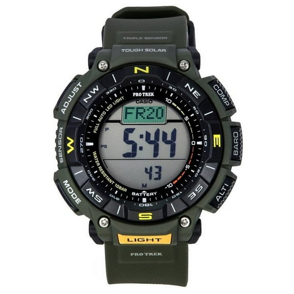 Casio Pro Trek Digital Green Bio Based Resin Strap Tough Solar PRG-340-3 100M Men's Watch