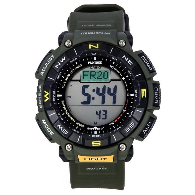 Casio Pro Trek Digital Green Bio Based Resin Strap Tough Solar PRG-340-3 100M Men's Watch
