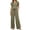 Army Green, variant on Womens 2 Piece Summer Outfit Lounge Set Short Sleeve V Neck Top and Drawstring Wide Leg Pant Set Tracksuit Travel Matching Outfit