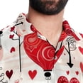 thumbnail image 5 of Valentine's Day Love Men's Casual Printed Hawaiian Poplin Button Down Short Sleeve Beach Shirt Unisex, 5 of 6