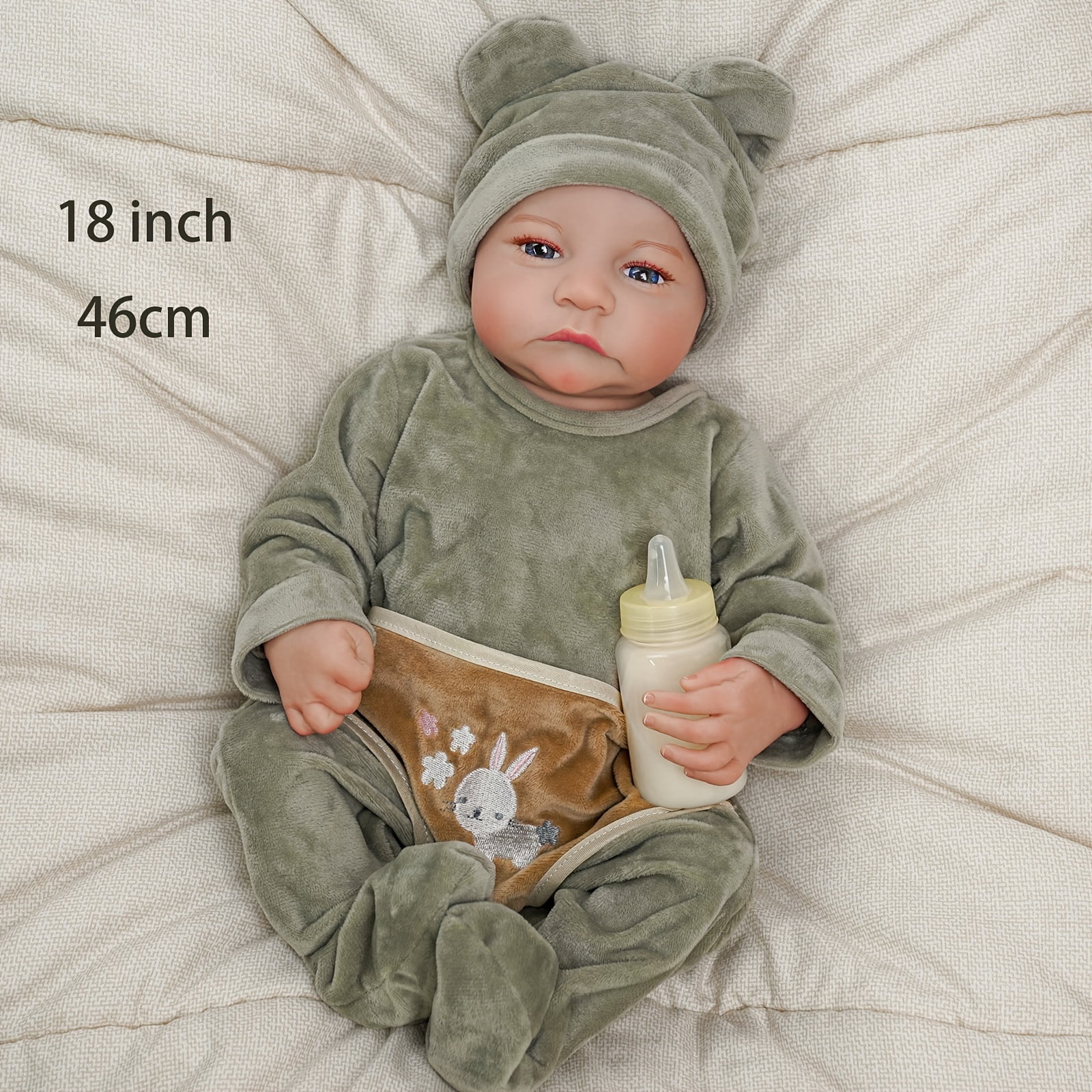 Grm Finished Eyes Open Reborn Baby Dolls 18 Inch 50cm Realistic Newborn Baby Dolls Green