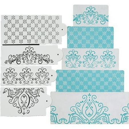 - 4PCS/Set Prinecess Stencil Flower Fondant Cake Stencil Cookie DIY Cookie Craf Decor Cake Decorating Sup