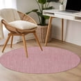 thumbnail image 5 of Vintage Nude Pink Large Area Rugs for Bedroom Living Room, Soft Non Slip Carpet Bedside Rug, Farmhouse Retro Solid Color Linen Texture Round Floor Cover Kitchen Accent Rug 3.3' for Dining Room/Office, 5 of 9