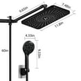 thumbnail image 3 of IUSU 12 inch Rain Shower Head, 8-Setting High Pressure Shower Head with Handheld and Hose Black, 3 of 11