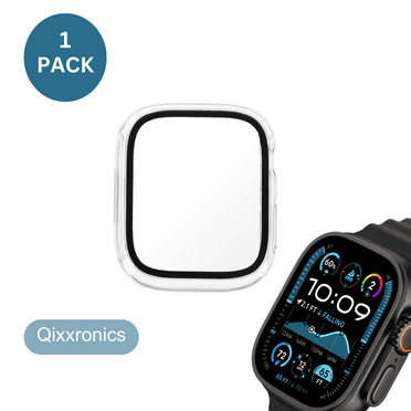 Qixxronics for Apple Watch Series Ultra 2 (49mm) Screen Protector Case, Clear, Full Cover Protection