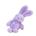 thumbnail image 3 of Lavender Easter Bunny Plush - Purple Fluffy Rabbit Stuffed Animal With Satin Bow For Easter & Birthday Gifts(Purple-9.8In)#4609, 3 of 6