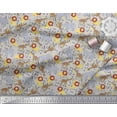 thumbnail image 3 of Soimoi Gray Poly Georgette Fabric Lion,Giraffe & Elephant Kids Print Fabric by The Yard 52 Inch Wide, 3 of 3