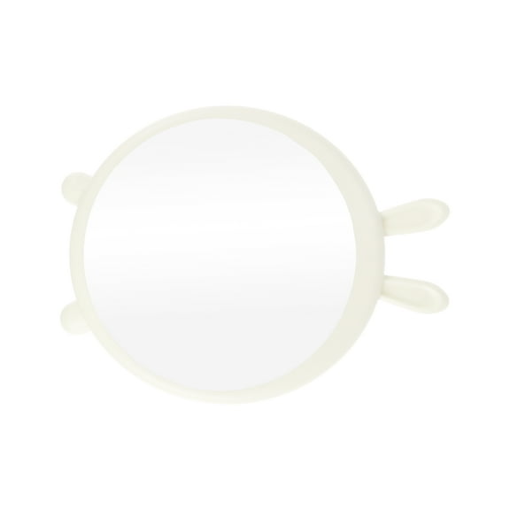 Unique Bargains 1 Pc Women Durable Cartoon Rabbit Desktop Cosmetic Mirror for Travel White Plastic Aluminum Mirror