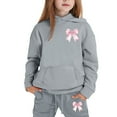 thumbnail image 4 of Toddler Outfits for Girls Sets Hoodie Pants Kids Casual Letter Print Sweatshirt Joggers Comfy Two Piece Winter Cute Girls' Fall Clothing Sets Grey Size 2-3T, 4 of 4