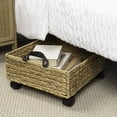 thumbnail image 2 of happimess BSK2014A Adaline 18.11" Classic Farmhouse Hand-Woven Hyacinth Rectangular Underbed Storage Bin with Wheels and Handles, Natural, 2 of 5