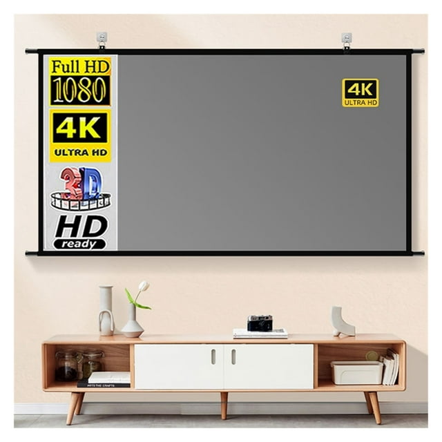 Wall-mounted Anti-light 16:9 Ratio Outdoor Office Home Entertainment Portable High-definition Foldable Projector Screen ,Long Lasting