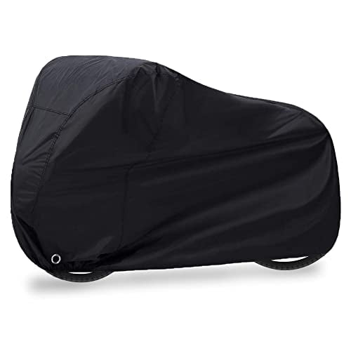 Bike Cover Waterproof Outdoor Bicycle Cover Thick Black.29 Inch Windproof UV Snow Rustproof 190T with Lock Hole Storage Bag for Mountain Road Bike City Bike Beach Cruiser Bike
