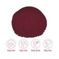 thumbnail image 5 of Kdxio Maroon Print Shower Cap for Women,Elastic and Reusable,Double Waterproof Layers Bathing Hat, 5 of 6