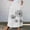 🔥 White, variant on Printed Mid-Calf Pleated Skirt Elastic Waist Band With Functional Pockets Floral Print Lightweight Lined A-Line For Casual Office Travel Weekend And Summer Wardrobe Midi Skirt