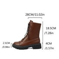 thumbnail image 4 of Xfvqtps Winter Ankle Boots for Women Fashion Low Heel Lace up Round Toe Comfortable Unique Mint Color Brogue Design Casual Boots Brown, 4 of 8
