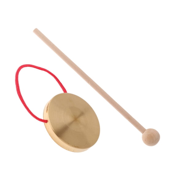 Milisten Golden Copper Chinese Hand Gong Percussion Instrument for Kids Sturdy Musical Set