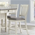 thumbnail image 3 of Antique White Counter Height Dining Set with Storage, 7-Piece Table and 6 Upholstered Chairs, 3 of 10