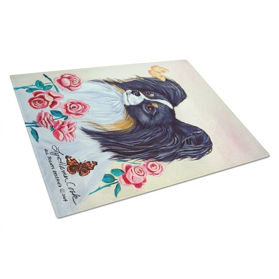 Carolines Treasures 7236LCB Papillon Glass Cutting Board Large 12H x 16W multicolor