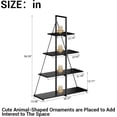 thumbnail image 3 of 4 niveles ladder a-shaped de esquina estante - free standing estante de libros estante almacenamiento rack organizer con steel frame para home, oficina, sala de estar, y kitchen, negra, 3 of 8
