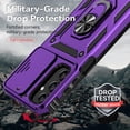 thumbnail image 5 of for Samsung Galaxy A15 5G Case with Slide Camera Cover HD Screen Protector [ Grade 16ft. Drop Tested]  Ring Holder Kickstand Protective Phone Case for Galaxy A15 5G 2024, Purple, 5 of 19
