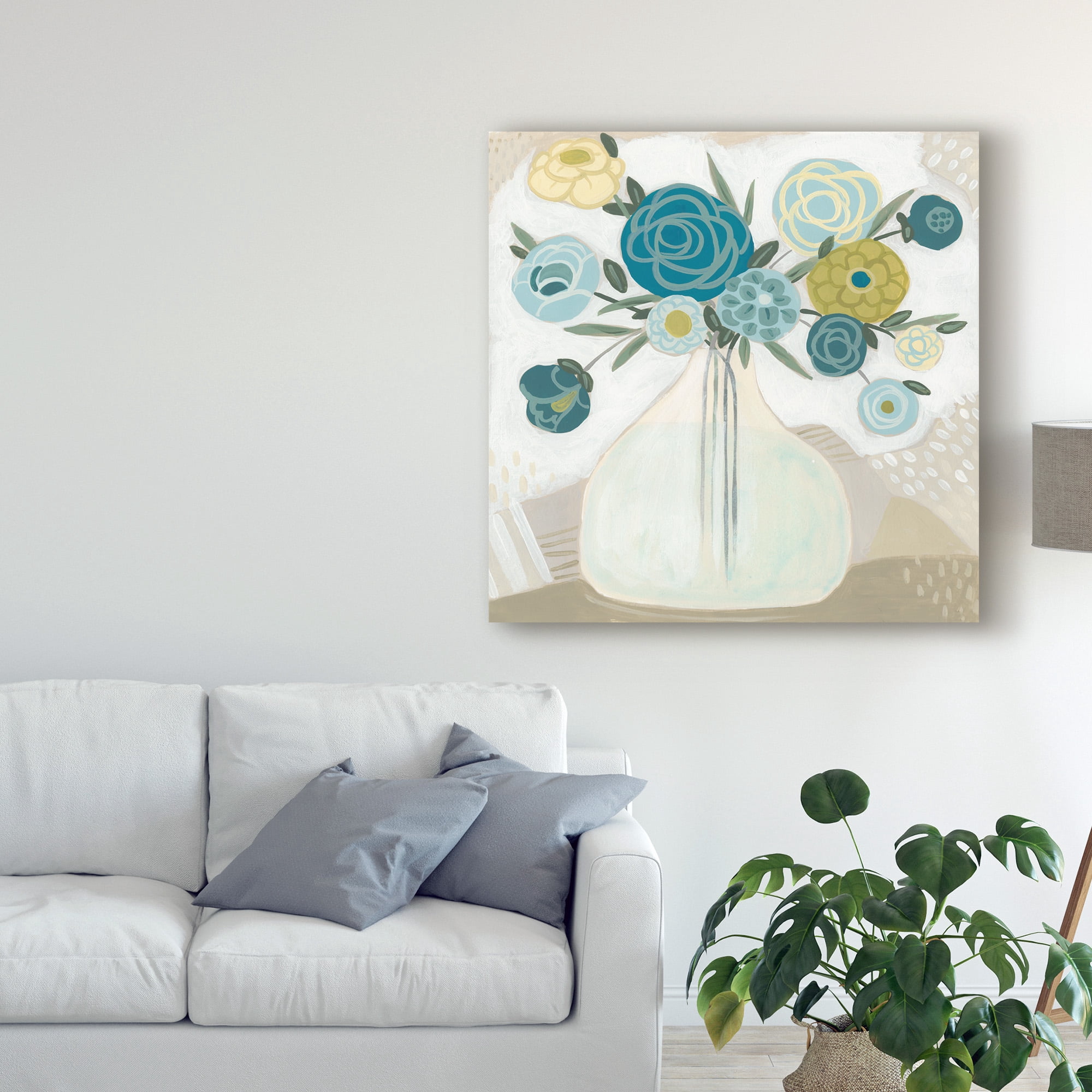 Trademark Fine Art 'Blue Bohemian Bouquet II' Canvas Art by June Erica Vess