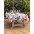 thumbnail image 3 of Outdoor Tablecloth with Umbrella Hole for Patio/Picnic/Party/Camping, Ocean Marine Creature Waterproof Table Cloth Rectangle Table Cover Washable, Watercolor Sea Turtle Starfish Coral (60"x 120"), 3 of 8