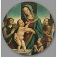 thumbnail image 2 of Pietro del Donzello 15x15 Gold Ornate Wood Frame and Double Matted Museum Art Print Titled - Virgin and Child with John the Baptist and Angels (C. 1500), 2 of 4