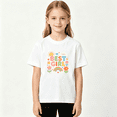 thumbnail image 2 of Best Girl Rainbow Flowers Girls Graphic Tee, Retro Sun Cloud 100% Cotton Kids Short Sleeve T-Shirt 4-13Y, 2 of 5