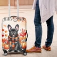thumbnail image 4 of Hello Fall French Bulldog Scarf Welcome Autumn with Leaves Pumpkins Travel Luggage Cover Dog Lover Gifts Suitcase Dust Protective Decor - 00011, 4 of 5