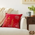 thumbnail image 2 of Violet Linen Seasonal Xmas Christmas Holiday Glories Pattern, Polyester Embroidered Jacquard , Candles , 18 Inch x 18 Inch, Square, Decorative Accent Throw Pillow Cover, 2 of 6