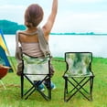 thumbnail image 5 of 600D Oxford Camping Chair Portable Foldable Chair Supports 220 lbs for Picnic, Fishing, Backpacking Green Tie-dye Flowers, 5 of 8