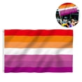 thumbnail image 2 of Bandera del arco iris del orgullo lésbico de 90 * 150 cm, doble costura a prueba de decoloración y colores vivos, pancarta de poliéster Fason XWJ-A0110, 2 of 6