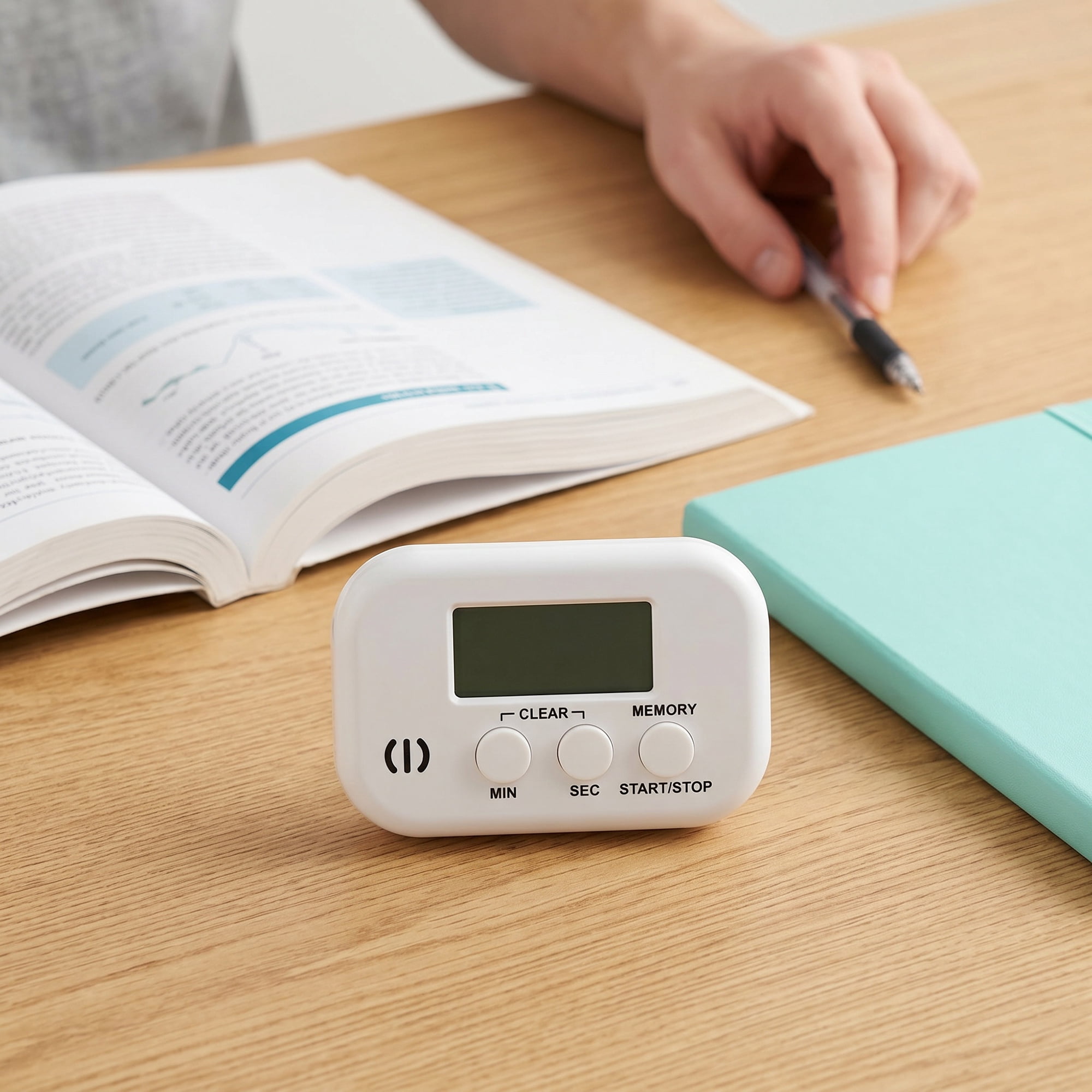 Unique Bargains Digital Loud Alarm Magnetic Backing Timer for Learning White